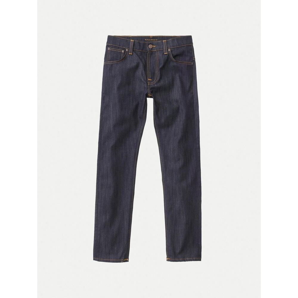 Nudie Jeans Thin Finn Dry Ecru Dark Wash Slim Jeans Mens 31x30